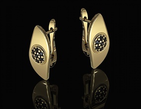micro inspirierend Ohrringe 3d bedruckbar ist stl Schmuck Ohrring gold Silber Platin gem sterling Frauen stilvoll 3d print model - Mito3D
