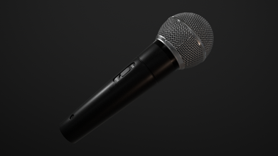 micrófono 3d modelo in audio 3dexport música karaoke estudio estéreo musical voz altavoz ruidoso cantante canta miguel etapa sistema público habla transmitir electrónica 3d print model - Mito3D