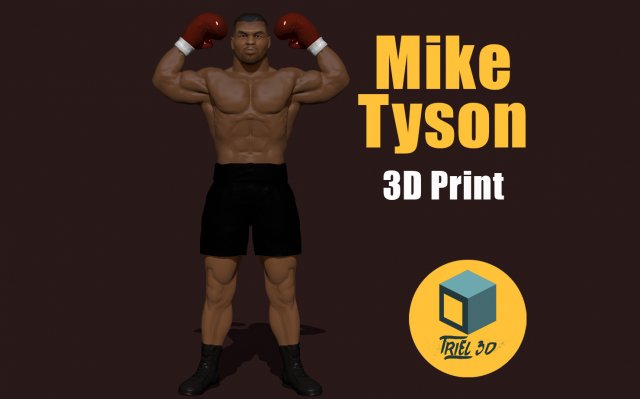Mike agresif adam boks boksör kayıt kaplan şekil spor şampiyon tanınmış 3D print model - Mito3D