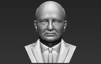 mikhail gorbachev bust 3d printing ready stl obj formats print model in sculpture 3dexport russia ussr soviet union putin lenin stalin reagan kennedy cold war history chernobyl 3d print model - Mito3D