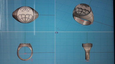 militar inteligencia 3d impresión modelo in anillos 3dexport anillo murciélago 3d print model - Mito3D