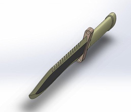 militaire couteau conception 3d impression modèle in main outils 3dexport fonderie couteaux mécanique métallique métal net 3d print model - Mito3D
