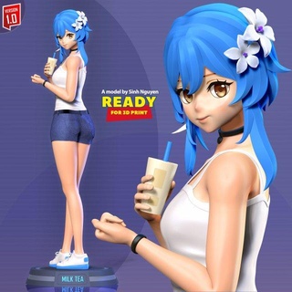 milk tea girl woman milktea 3d print model - Mito3D