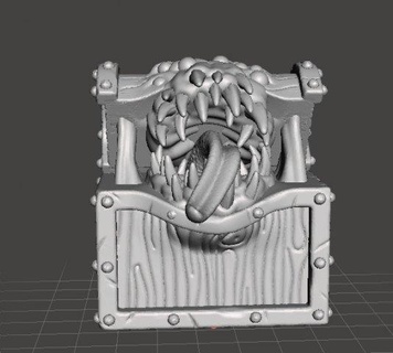 mimic chest miniature model fantasy games dnd rpg monsters & creatures treasure enemy trap monster dungeons-and-dragons warhammer 3dprinting wargames warcraft pathfinder lotr hobbit roleplayinggame beast bestiary underworld caverns jaws alien 3d print model - Mito3D