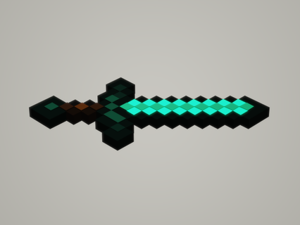 Minecraft elmas kılıç Bedava oyuncaklar video oyunu Kılıçlar 3d print model - Mito3D