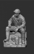 mineur homme souterrain sauveteur mineurs exploitation minière statue sculpter figurines art sculpte personnage sculpture 3d print model - Mito3D
