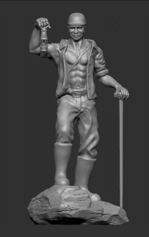 minatore città arduo uomo metropolitana minatori estrazione statua scolpire figurine arte scolpisce carattere scultura 3D print model - Mito3D
