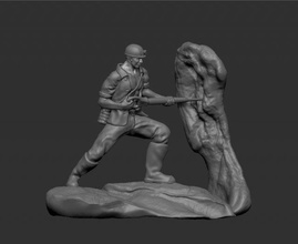 minatore salvare uomo metropolitana soccorritore minatori paramilitare estrazione comandante statua scolpire figurine arte scolpisce carattere scultura miniature 3d print model - Mito3D