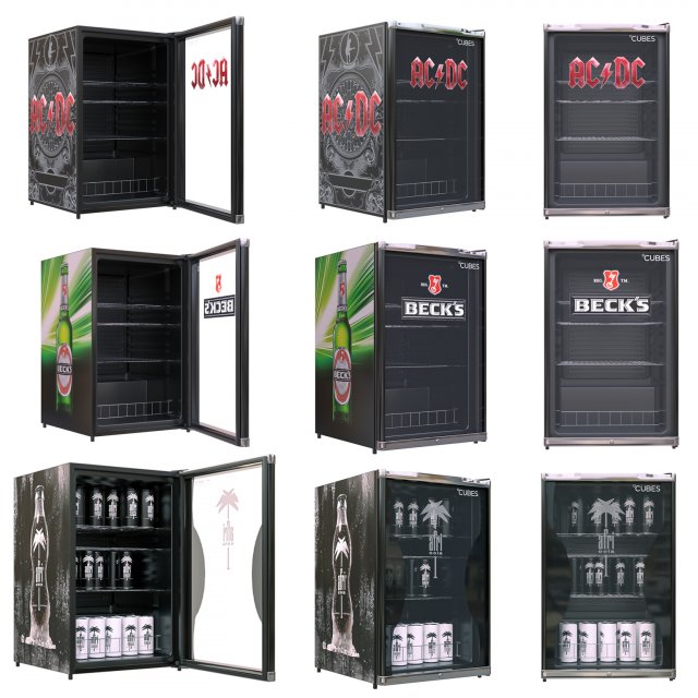 mini frigo ac dc afrique cola becks 3d modèle in ménage appareils électroménagers 3dexport canettes breuvages bootle glacière coiffeur bière coca 3D print model - Mito3D