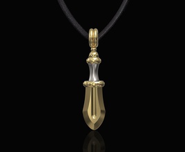mini sword pendant 3d printable stl gold silver platinum sterling women stylish fashion modern girl pendants jewellry 3d print model - Mito3D