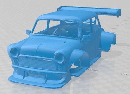 mini v8 race printable body car 3d print model in automotive 3dexport slot scalextric tamiya rc miniz hobby micro 3d print model - Mito3D