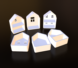 miniatura house box stampa 3d modello in architettura 3dexport casa bambola delle bambole stampabile miniature houses 3d print model - Mito3D