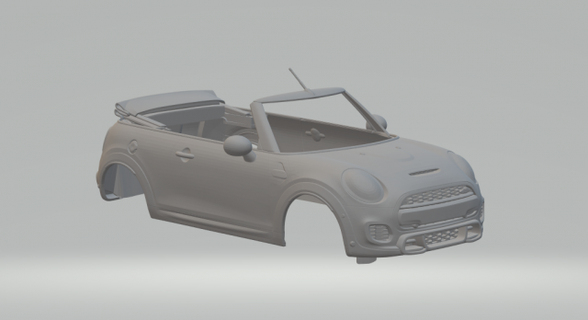 mini Cooper convertible 3d impression modèle véhicule moulé pression roues chaudes fente voiture slot chaud jouets 3dpirnt imprimable 3d print model - Mito3D