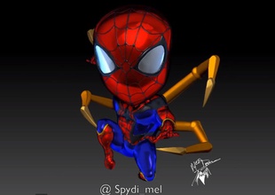 miniironspider de spiderman spider-man ironman figuritas figura las miniaturas mini prop escultura modelo hierro la araña 3d print model - Mito3D