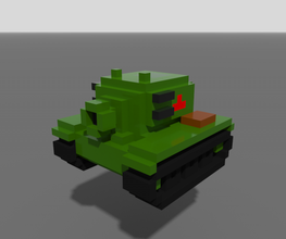 minikvvoxobj tank mini voxel kv cute raytraced 3d print model - Mito3D