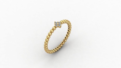 minimal lumpy flower ring rings flowers diamond womanring jewerly jewelery minimalist-design 3d print model - Mito3D