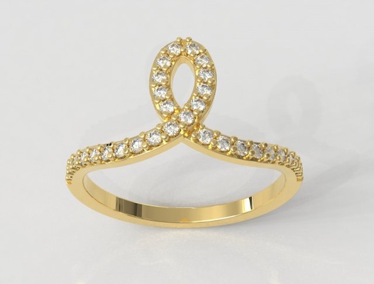 minimalistisch diamant ring 3d drucken modell ringe 3dexport gold schmuck paulorani modisch mode modern silber einfach kurve klassisch classic diamond printable curve 3d print model - Mito3D