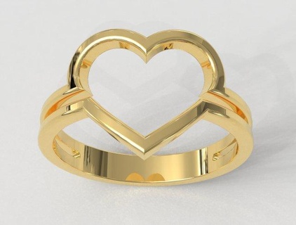 minimalista cuore squillare anelli oro gioielleria paulorani moda moderno argento amore stampabile adolescente Fidanzamento San Valentino heart ring love minimalist design 3d print model - Mito3D