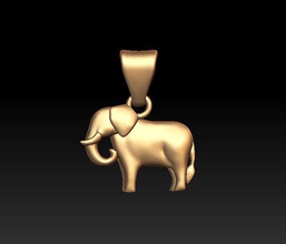minimalista elefante ciondolo africa mammifero animale safari semplice fotorealistiche natura wild basso poli la collana gioielli jewell gioiello argento oro ciondoli 3d print model - Mito3D