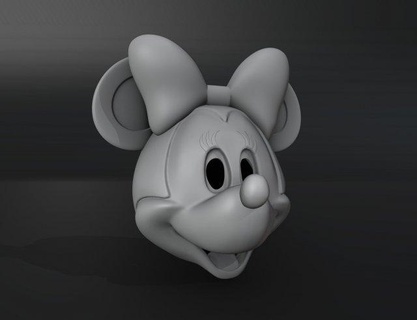 minnie ratón casco imprimible ropa dibujos animados disney usable estatua escultura traje cabeza máscara pasatiempo 3d print model - Mito3D