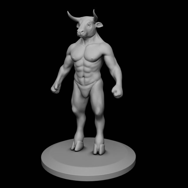 Minotauro laberinto griego mitología monstruo calabozo fantasía horror bestia quimera 3D print model - Mito3D