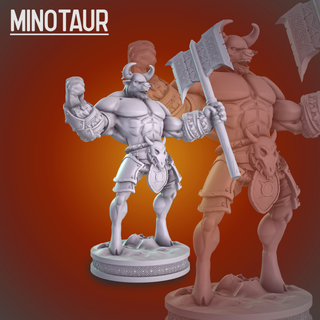 Minotauro monstros criaturas miniaturas 3dprint estátua figura 3dprinting escultura zbrush printable model 3d miniatura grecia odisséia legendas 3d print model - Mito3D