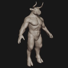 Minotauro tristan mitología griega animal humano laberinto monstruo criatura quimera vaca toro 3d print model - Mito3D