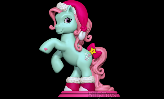 menta pony Natale 3d Stampa modello animali g3 cavallo cavalla femmina selvatico equino rosa cuore 3d print model - Mito3D