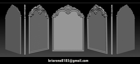 espejo clásico tallado cuadro patrón Clásico antiguo plata barroco moderno Renacimiento dormitorio reflexión rococó mueble misceláneo ornamento decoración marco acccesory 3d print model - Mito3D