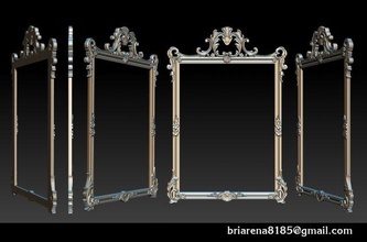 mirror classical carved frame classic carving pattern vintage antique silver baroque modern renaissance bedroom reflection rococo furniture misc ornament decoration pictureframe acccesory 3d print model - Mito3D