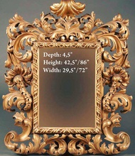 mirror classical carved frame - set 2 classic carving pattern vintage antique silver baroque modern renaissance bedroom reflection rococo furniture misc ornament decoration pictureframe acccesory 3d print model - Mito3D