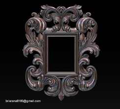 mirror classical carved frame 3d reliefs cnc routers machine stl model printed wood 3dskymodel file vintage router ornament 3d print model - Mito3D