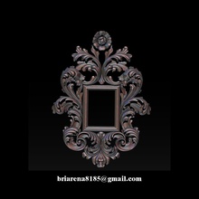 mirror classical carved frame 3d reliefs cnc routers print model in bathroom 3dexport machine stl printed wood 3dskymodel file vintage router ornament 3d print model - Mito3D