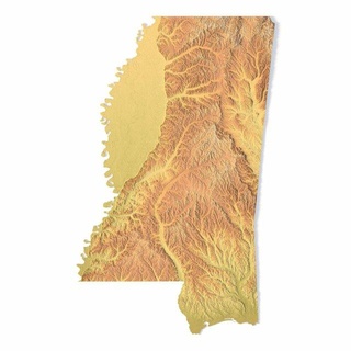 mississippi stl 3d print model terrain usa country america art map 3d print model - Mito3D