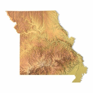 Missouri stl 3d impression modèle terrain Etats Unis pays Amérique art carte 3d print model - Mito3D