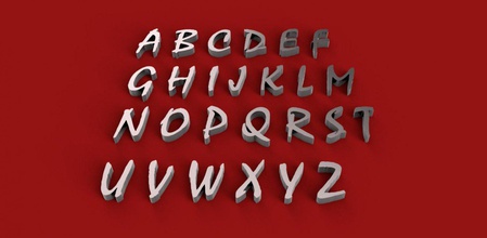 mistral carattere maiuscolo in minuscolo 3d lettere file stl alfabeto 3dletters tipo di tipi 3dprint 3dmodel testo parole lingua gadget le decorazioni 3d print model - Mito3D