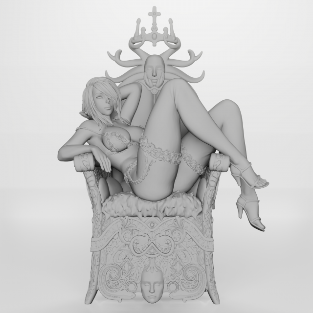 mistress throne figure body woman lady thron girl model3d female pretty human character 3dprinting underwear 3D print model - Mito3D