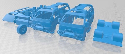 mitsubishi delica stella carro 4wd 1986 stampabile furgone fessura scalextric tamiya rc miniz passatempo micro crawler 3d print model - Mito3D