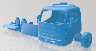 mitsubishi fuso single 2016 printable cabin truck slot scalextric tamiya rc miniz hobby micro 3d print model - Mito3D