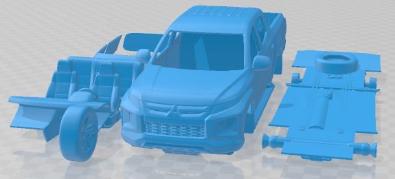 mitsubishi l200 2019 imprimible coche vehiculo automotor espacio scalextric Tamiya rc miniz pasatiempo micro fundido presión 3D print model - Mito3D