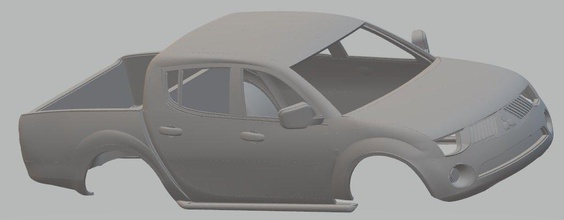 mitsubishi l200 imprimível corpo carro 3d impressão modelo in automotivo 3dexport fenda escalextrico tamiya rc miniz rastejante estrada 4x4 incursão 3d print model - Mito3D