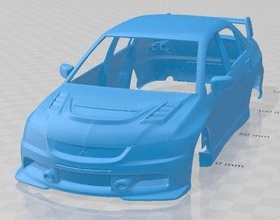 mitsubishi lancer evo 9 carbon 2007 printable body car 3d print model in automotive 3dexport slot scalextric tamiya rc miniz hobby micro 3d print model - Mito3D