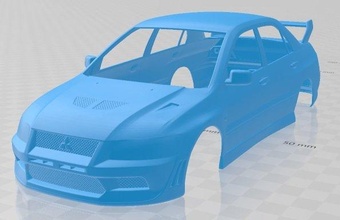mitsubishi lancier évolution 2001 imprimable corps voiture 3d impression modèle in automobile 3dexport fente scalextric tamiya rc miniz loisir micro 3d print model - Mito3D