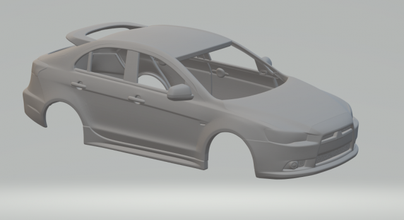 mitsubishi lanceiro sportback 3d impressão modelo in veículo 3dexport diecast hotwheels quente rodas trem h0 fenda carro rc rcmodel evo evolução escotilha potro garanhão 3d print model - Mito3D
