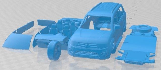 mitsubishi pajero dakar 2014 imprimible coche vehiculo automotor espacio scalextric Tamiya rc miniz pasatiempo micro 3d print model - Mito3D