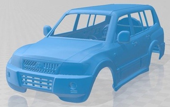 Mitsubishi pajero Montero vagon 2005 yazdırılabilir vücut araba yuva ölçülü Tamiya rc miniz hobi mikro tarayıcı 3d print model - Mito3D