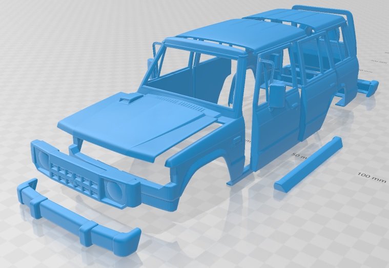 mitsubishi pajero vagon 5 kapı 1983 yazdırılabilir araba 3d yazdır model in otomotiv 3dexport yuva ölçülü rc miniz hobi mikro tamiya döküm 3D print model - Mito3D