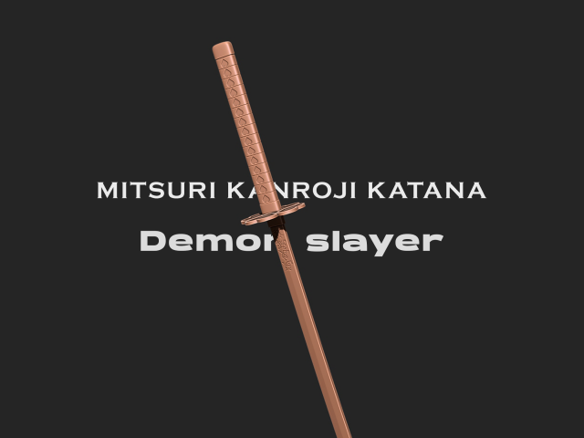 mitsuri katana demone assassino scultura spada giocattolo arma lama fantasia lame kanroji kimetsu yaiba anime replica costume cosplay assemblaggio 3d stampa 3D print model - Mito3D
