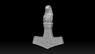 mjolnir tor thor pedante gioielleria gioiello Dio design argento rune vichingo amuleto celtico nodo martello celtics mitologia norvegese 3d print model - Mito3D