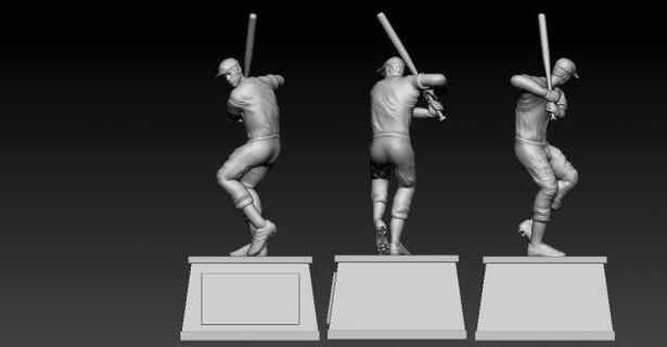 mlb base ball joueur statue déstop 3d impression sculpture 3d print model - Mito3D